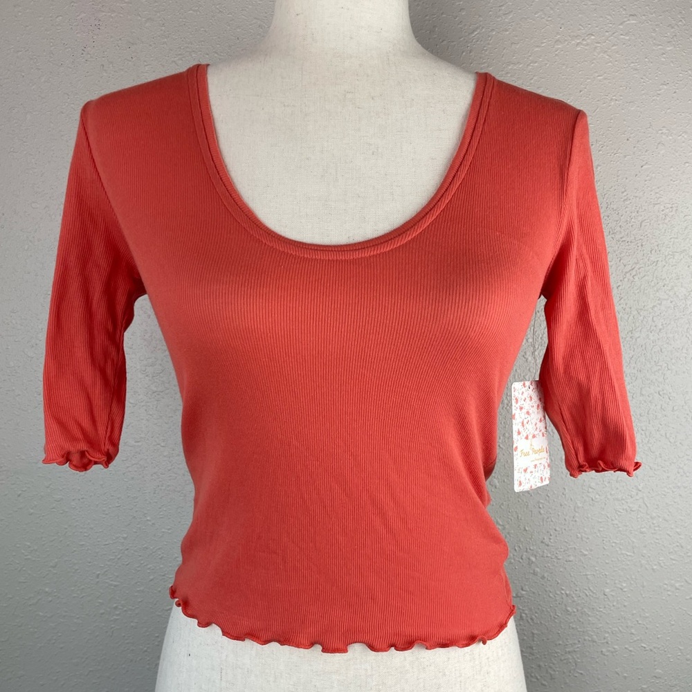 NWT Free People Coral Daze T-Shirt Size XS